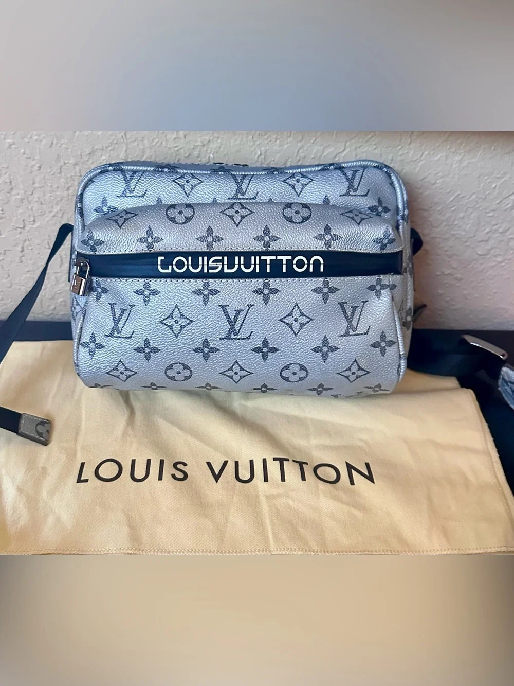 Louis Vuitton Silver Monogram crossbody messenger bag